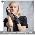 Top sheepskin short lady's fashion dress driving Punch leather gloves